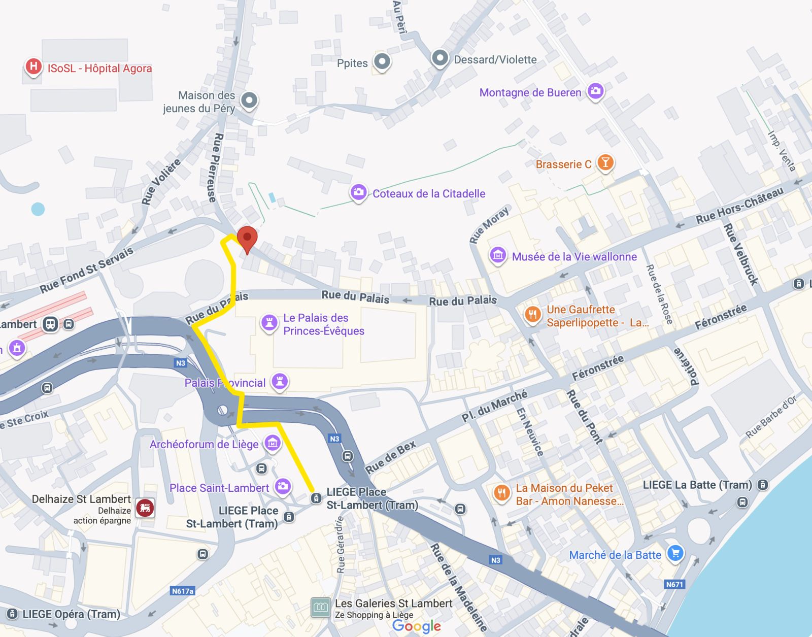 PEC google map tracé